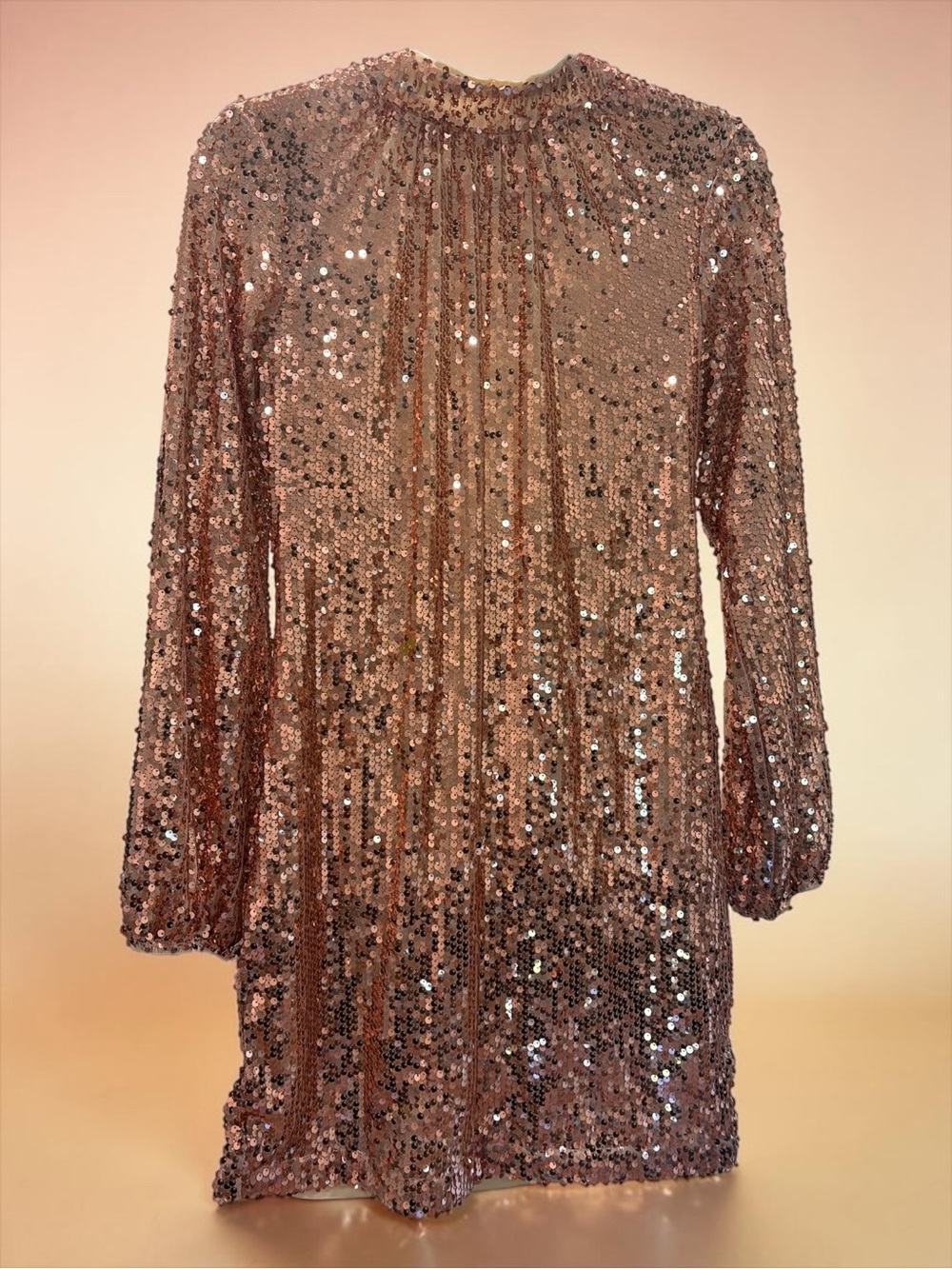 Sequin Mini Dress in Rose Gold